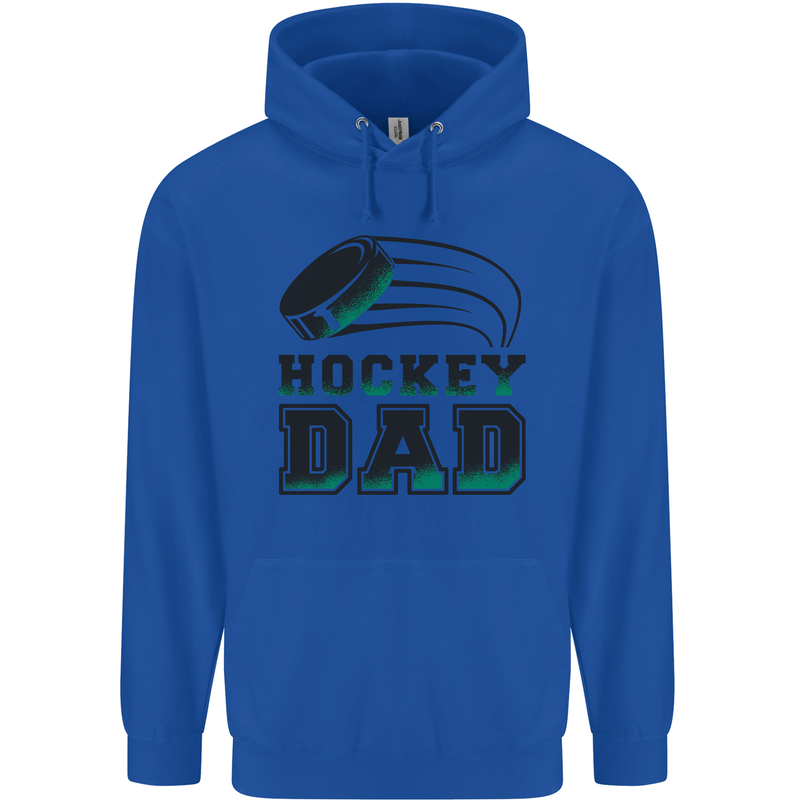 Ice Hockey Dad Fathers Day Childrens Kids Hoodie Royal Blue