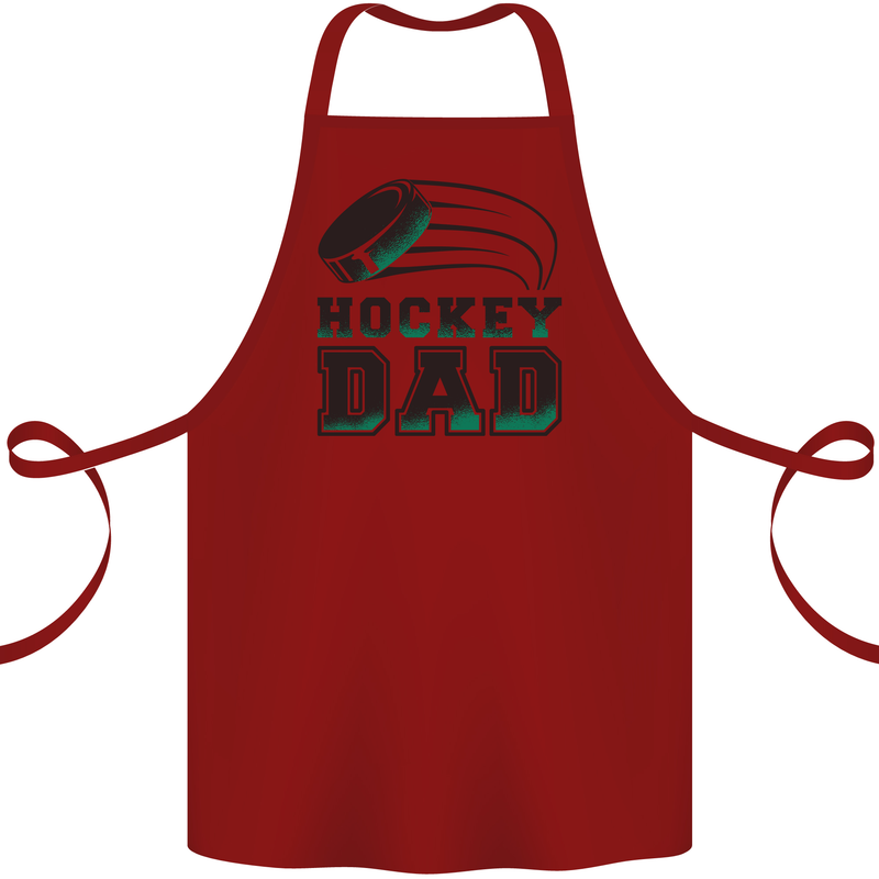 Ice Hockey Dad Fathers Day Cotton Apron 100% Organic Maroon