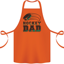 Ice Hockey Dad Fathers Day Cotton Apron 100% Organic Orange