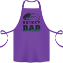 Ice Hockey Dad Fathers Day Cotton Apron 100% Organic Purple