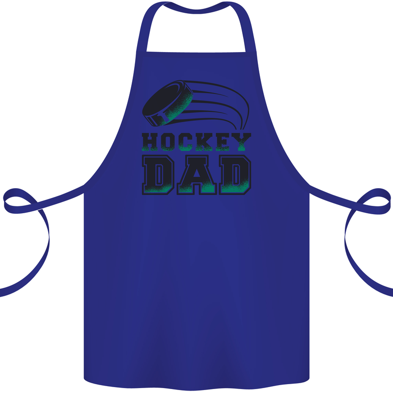 Ice Hockey Dad Fathers Day Cotton Apron 100% Organic Royal Blue