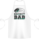 Ice Hockey Dad Fathers Day Cotton Apron 100% Organic White