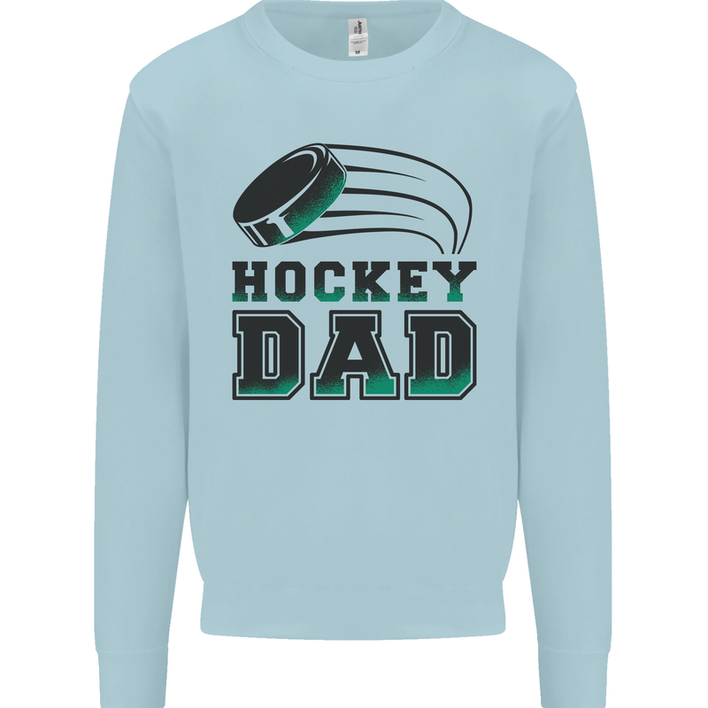 Ice Hockey Dad Fathers Day Kids Sweatshirt Jumper Light Blue