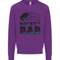 Ice Hockey Dad Fathers Day Kids Sweatshirt Jumper Purple