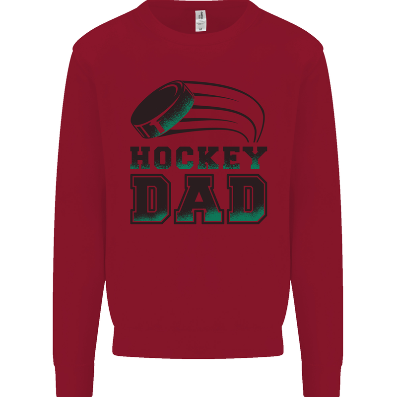 Ice Hockey Dad Fathers Day Kids Sweatshirt Jumper Red