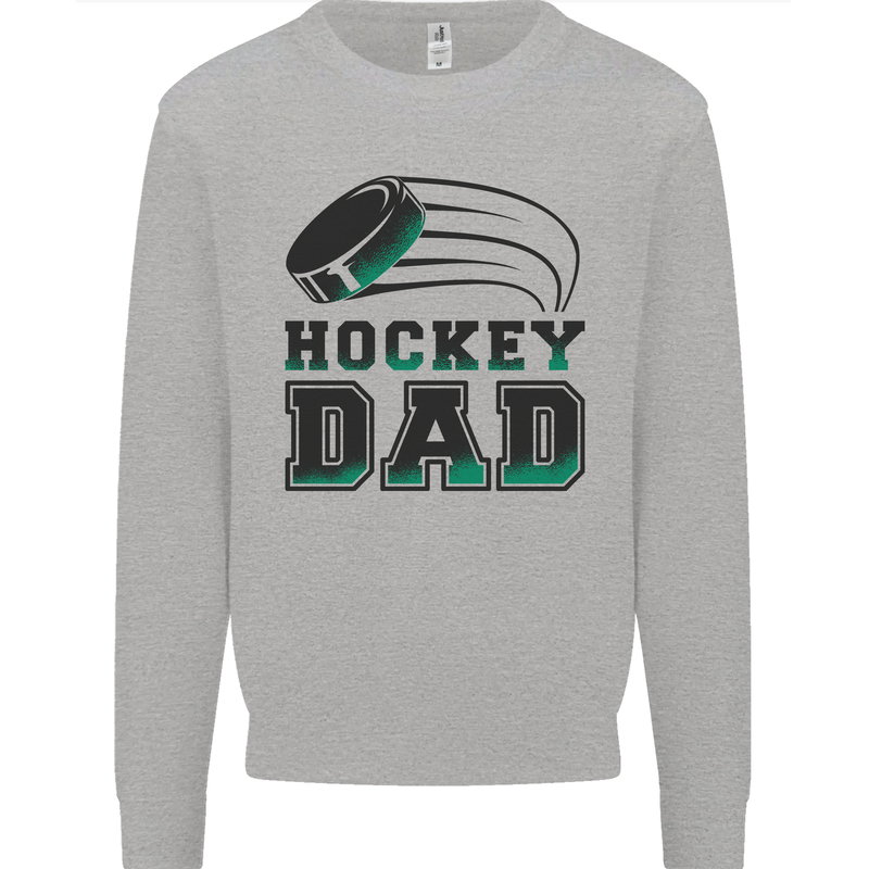 Ice Hockey Dad Fathers Day Kids Sweatshirt Jumper Sports Grey