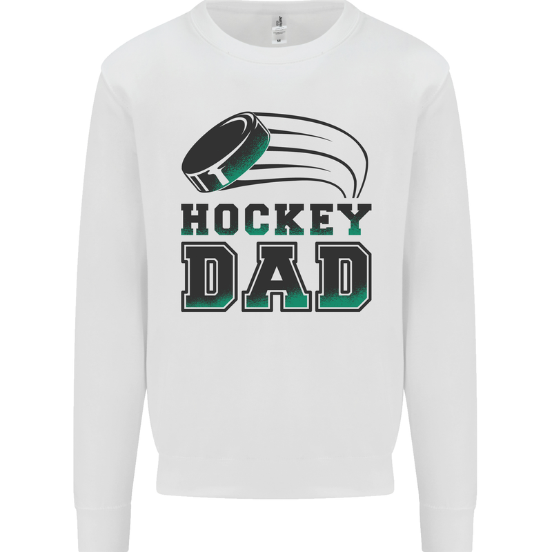 Ice Hockey Dad Fathers Day Kids Sweatshirt Jumper White