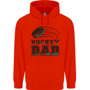 Ice Hockey Dad Fathers Day Mens 80% Cotton Hoodie Bright Red