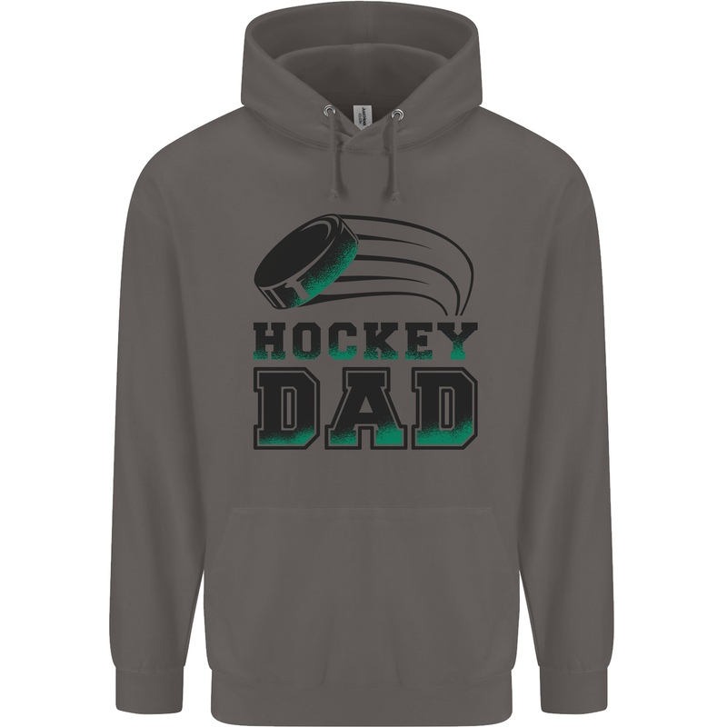 Ice Hockey Dad Fathers Day Mens 80% Cotton Hoodie Charcoal