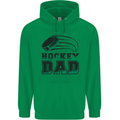 Ice Hockey Dad Fathers Day Mens 80% Cotton Hoodie Irish Green
