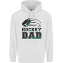 Ice Hockey Dad Fathers Day Mens 80% Cotton Hoodie White