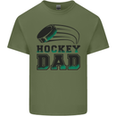 Ice Hockey Dad Fathers Day Mens Cotton T-Shirt Tee Top Military Green