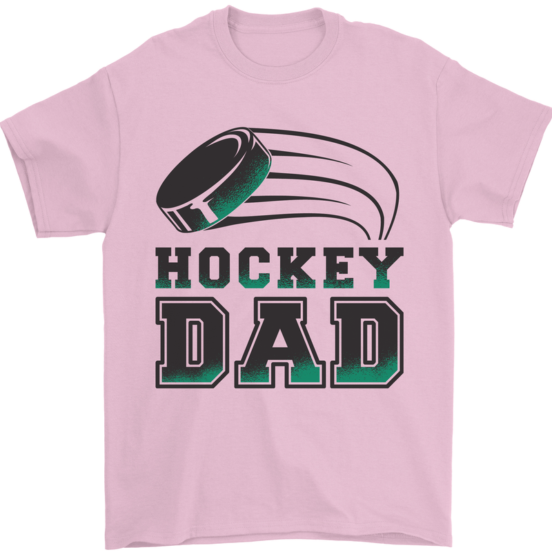 Ice Hockey Dad Fathers Day Mens T-Shirt 100% Cotton Light Pink