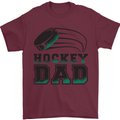 Ice Hockey Dad Fathers Day Mens T-Shirt 100% Cotton Maroon