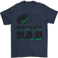 Ice Hockey Dad Fathers Day Mens T-Shirt 100% Cotton Navy Blue