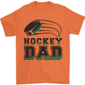Ice Hockey Dad Fathers Day Mens T-Shirt 100% Cotton Orange