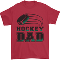 Ice Hockey Dad Fathers Day Mens T-Shirt 100% Cotton Red