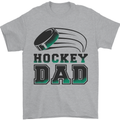 Ice Hockey Dad Fathers Day Mens T-Shirt 100% Cotton Sports Grey