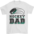 Ice Hockey Dad Fathers Day Mens T-Shirt 100% Cotton White
