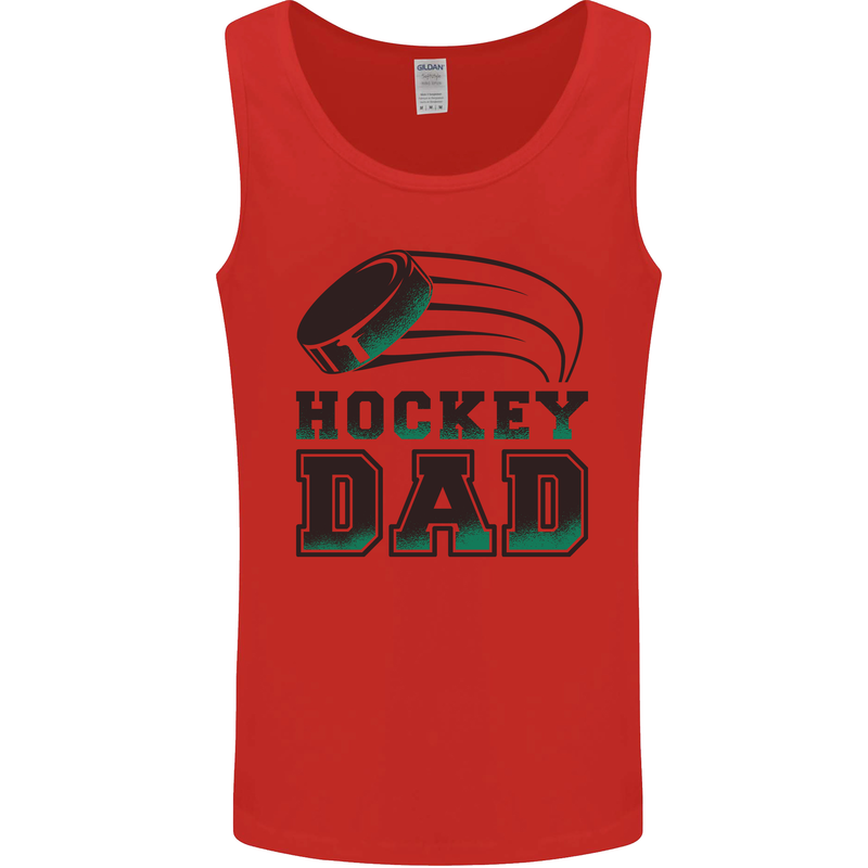 Ice Hockey Dad Fathers Day Mens Vest Tank Top Red