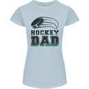 Ice Hockey Dad Fathers Day Womens Petite Cut T-Shirt Light Blue
