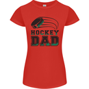 Ice Hockey Dad Fathers Day Womens Petite Cut T-Shirt Red