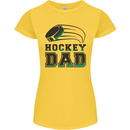 Ice Hockey Dad Fathers Day Womens Petite Cut T-Shirt Yellow