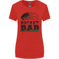 Ice Hockey Dad Fathers Day Womens Wider Cut T-Shirt Red
