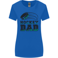 Ice Hockey Dad Fathers Day Womens Wider Cut T-Shirt Royal Blue
