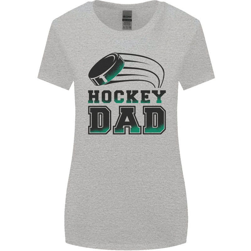 Ice Hockey Dad Fathers Day Womens Wider Cut T-Shirt Sports Grey