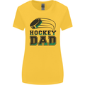 Ice Hockey Dad Fathers Day Womens Wider Cut T-Shirt Yellow