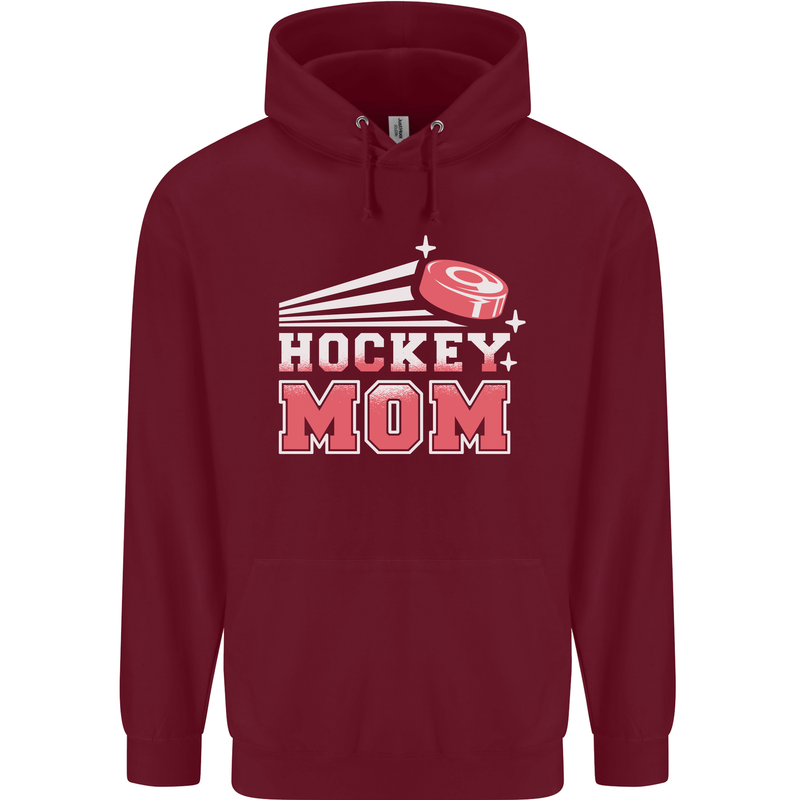 Ice Hockey Mom Mothers Day Childrens Kids Hoodie Maroon