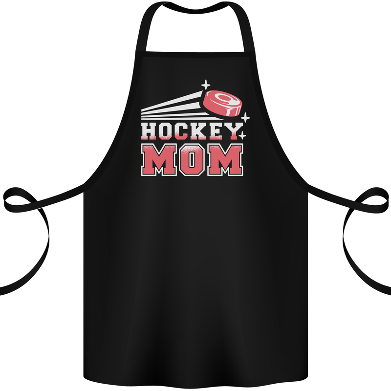 Ice Hockey Mom Mothers Day Cotton Apron 100% Organic Black