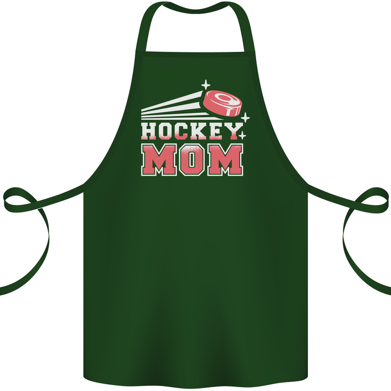 Ice Hockey Mom Mothers Day Cotton Apron 100% Organic Forest Green