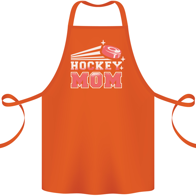 Ice Hockey Mom Mothers Day Cotton Apron 100% Organic Orange