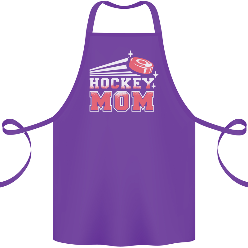 Ice Hockey Mom Mothers Day Cotton Apron 100% Organic Purple