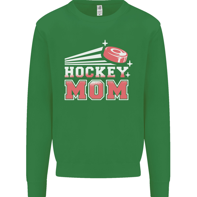 Ice Hockey Mom Mothers Day Kids Sweatshirt Jumper Irish Green