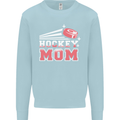 Ice Hockey Mom Mothers Day Kids Sweatshirt Jumper Light Blue