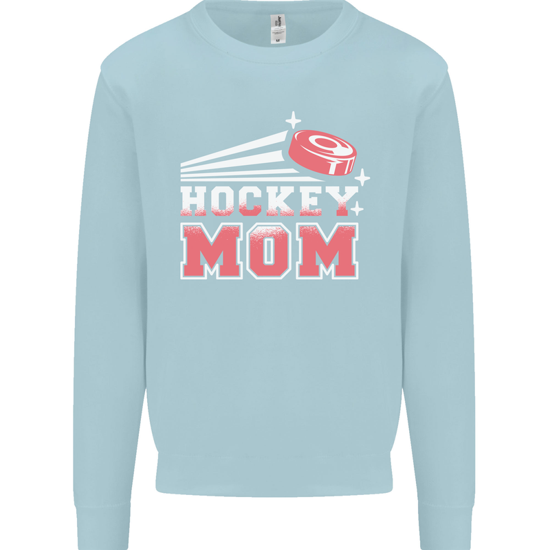 Ice Hockey Mom Mothers Day Kids Sweatshirt Jumper Light Blue