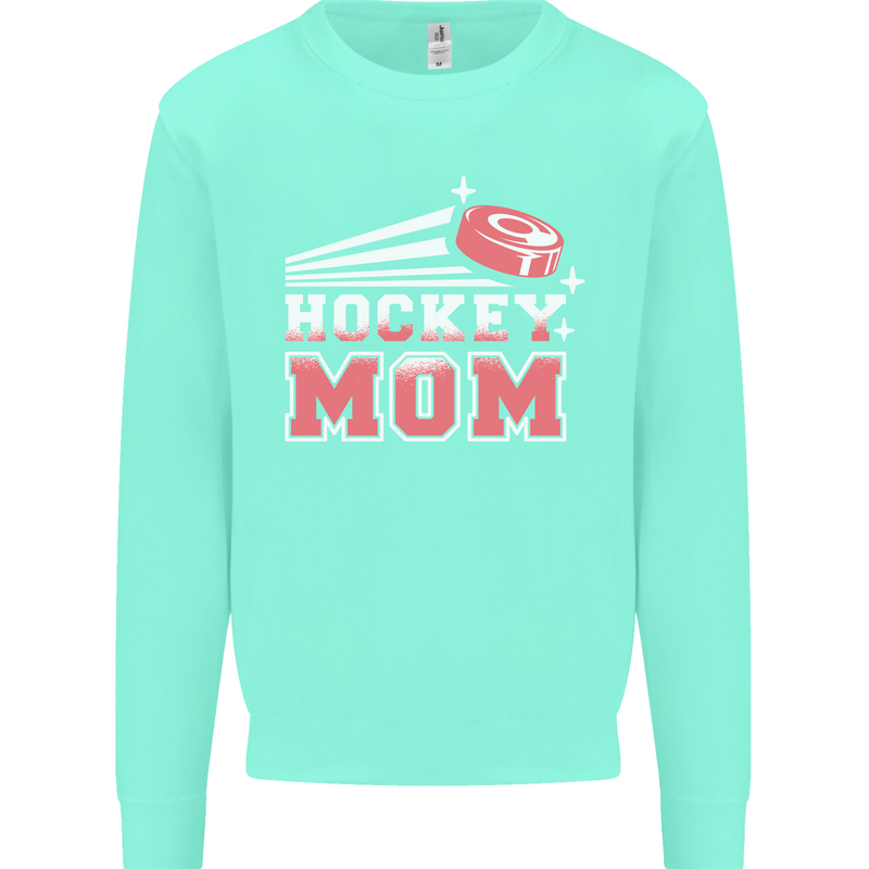 Ice Hockey Mom Mothers Day Kids Sweatshirt Jumper Peppermint