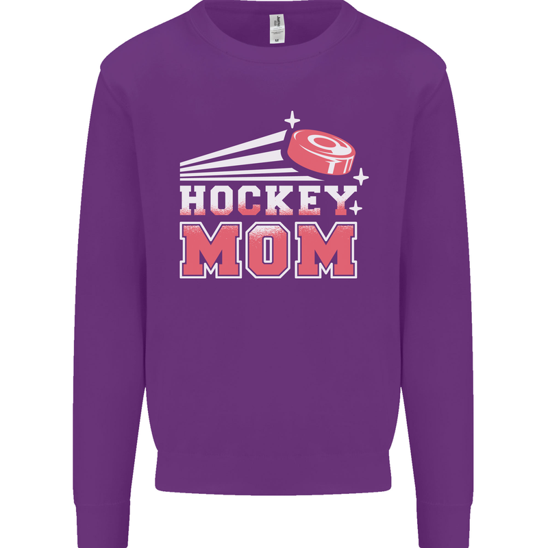 Ice Hockey Mom Mothers Day Kids Sweatshirt Jumper Purple