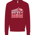 Ice Hockey Mom Mothers Day Kids Sweatshirt Jumper Red