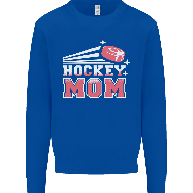 Ice Hockey Mom Mothers Day Kids Sweatshirt Jumper Royal Blue