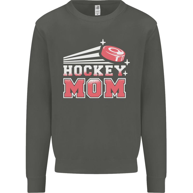 Ice Hockey Mom Mothers Day Kids Sweatshirt Jumper Storm Grey