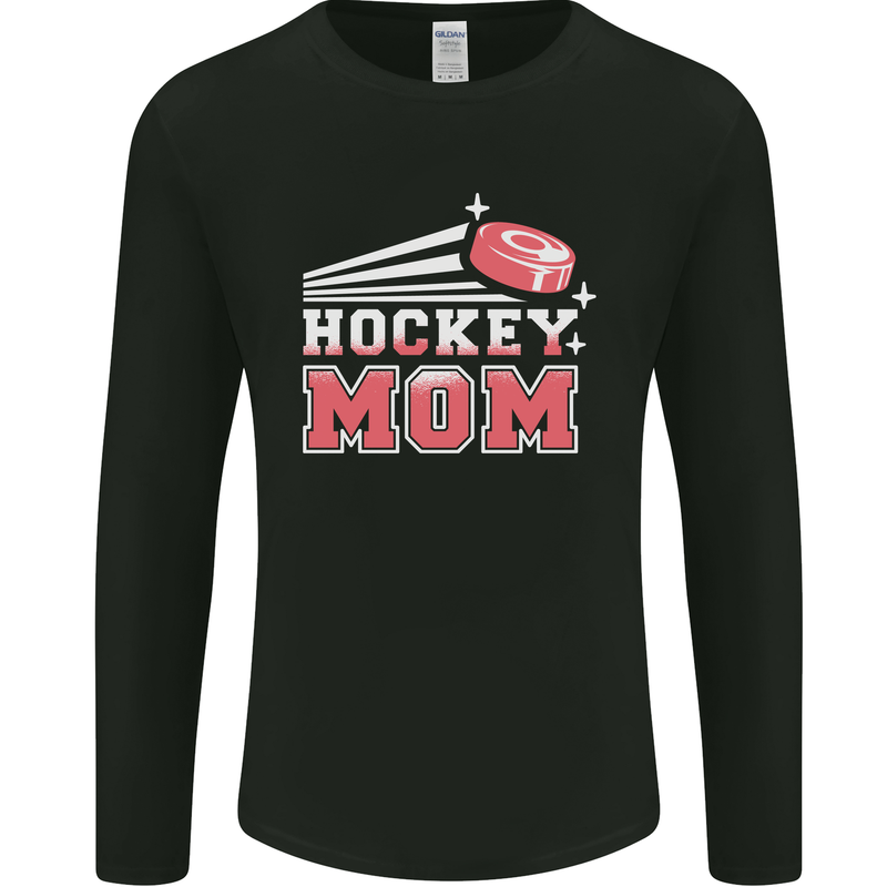 Ice Hockey Mom Mothers Day Mens Long Sleeve T-Shirt Black