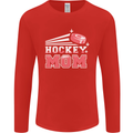 Ice Hockey Mom Mothers Day Mens Long Sleeve T-Shirt Red