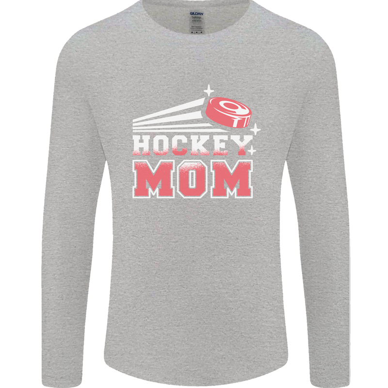 Ice Hockey Mom Mothers Day Mens Long Sleeve T-Shirt Sports Grey