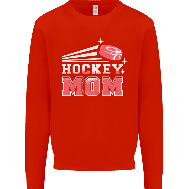 Ice Hockey Mom Mothers Day Mens Sweatshirt Jumper Bright Red