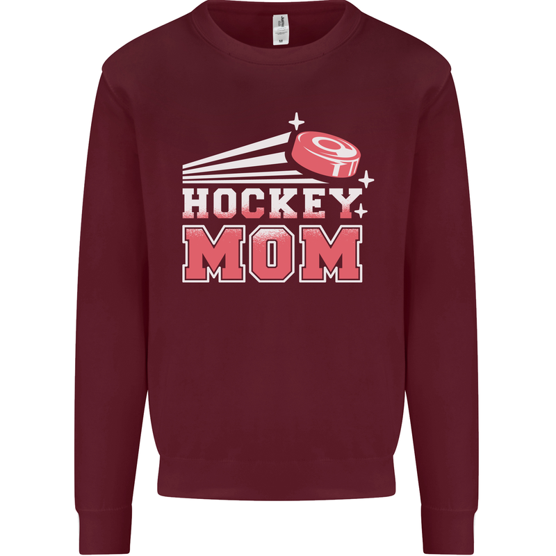 Ice Hockey Mom Mothers Day Mens Sweatshirt Jumper Maroon