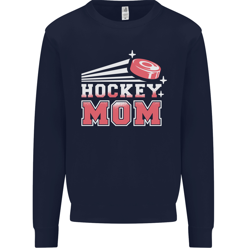 Ice Hockey Mom Mothers Day Mens Sweatshirt Jumper Navy Blue